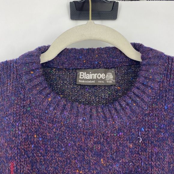 Vintage Men’s New Wool Sweater Novelty Fog Natterjack Made in Ireland Size XL Pu - Picture 4 of 7